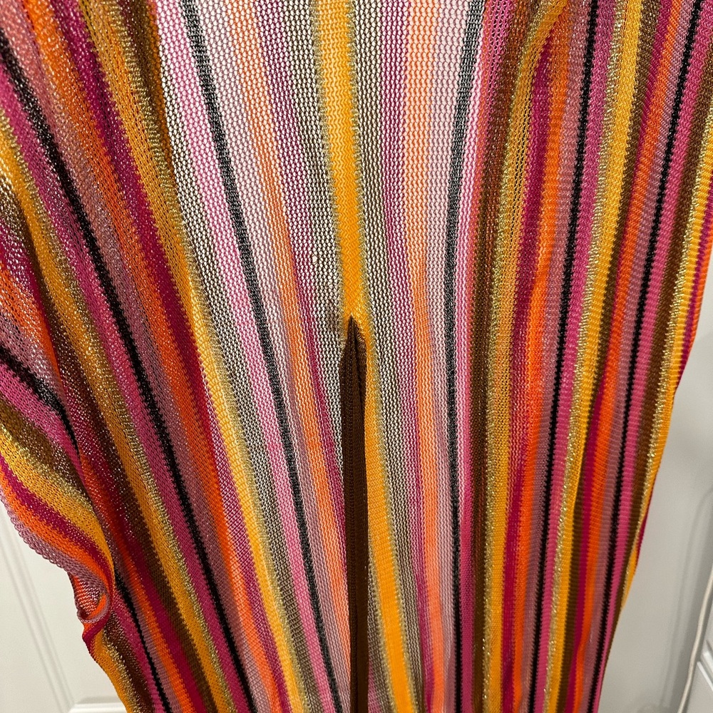 Multi Color Mesh Cover Up In Good Condition - image 1